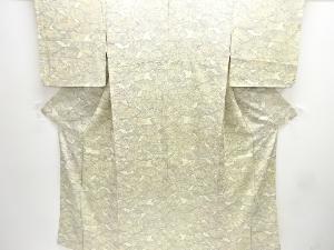 地紙に草花模様小紋着物